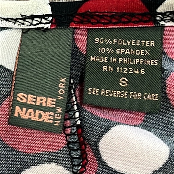 Sere Nade Red Black Dots Ruffle Flounce Short Sleeved Retro Pop Art Dress Sz S - Picture 12 of 12